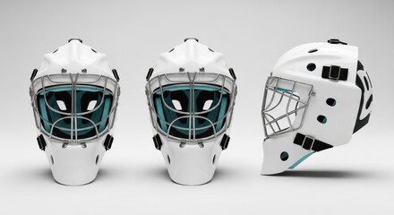 White Hockey Goalie Mask