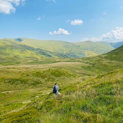 Naklejka premium hiking in the mountains