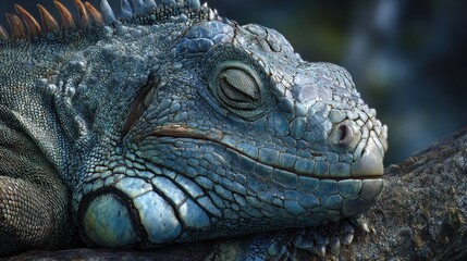 Obraz premium Close-up of a sleeping iguana