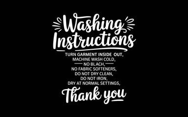 Washing Instructions Care svg t-shirt quotes design