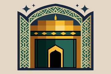  Kaaba in Mecca Islamic Vector Illustration