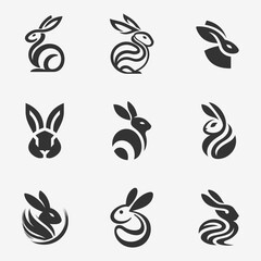 Obraz premium Luxury Rabbit Head Logo Design