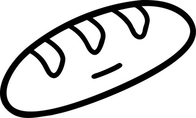 bread vector icon on white or transparent background. bakery items or breakfast icons items Stroke icon collections. Editable Stroke icon collection Outline icon.