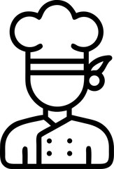  chef vector icon on white or transparent background. bakery items or breakfast icons items Stroke icon collections. Editable Stroke icon collection Outline icon.