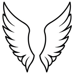 Angel Wings no figure line art vector