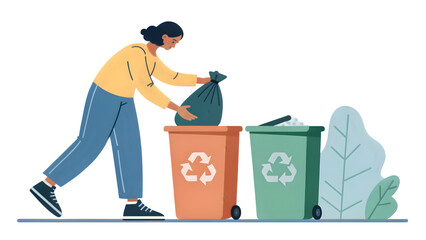 Person recycling waste 