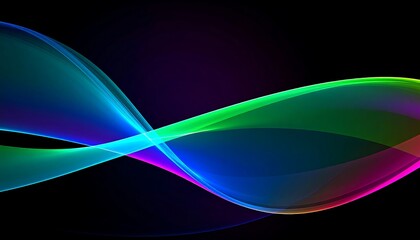 Abstract flowing lines of vibrant color on a dark background