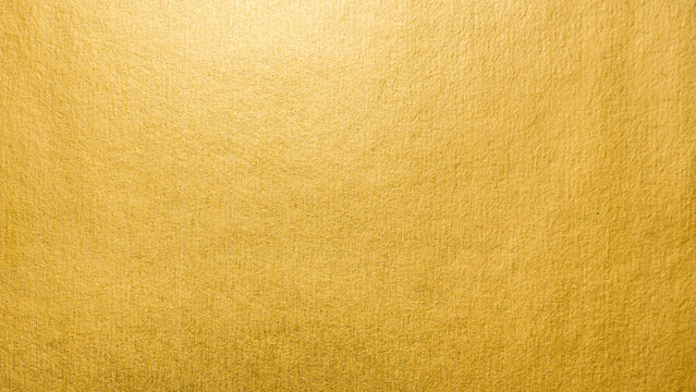 Gradation gold foil leaf shiny matt with sparkle yellow metallic texture background.
Abstract paper glitter golden glossy for template.
top view.