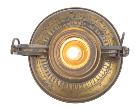  Vintage Oil Camping Lantern with Gentle Warm Flame, Top-Down Perspective, isolated - Powered by Adobe