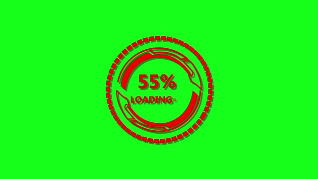 Minimalist Loading Screen with Circular HUD, Pattern and Progress Bar for Digital Applications and Websites