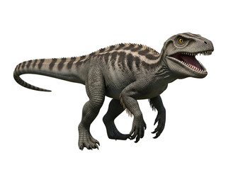 A dynamic, digitally rendered prehistoric reptile, showcasing intricate patterns and a striking pose against a black background.