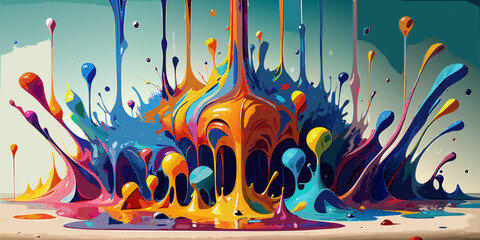 Obraz premium abstract background with colorful splashes