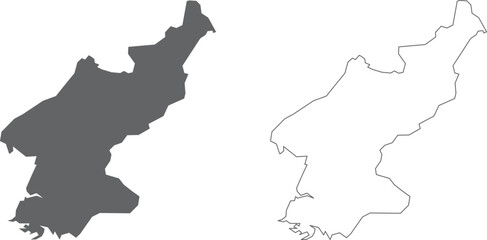 vector illustration of simple abstract map of North Korea