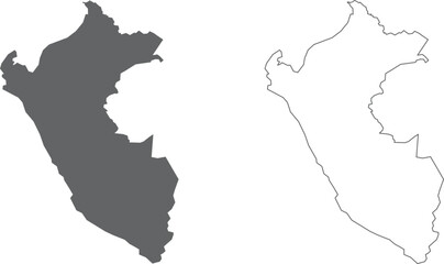 Obraz premium vector illustration of simple abstract map of Peru