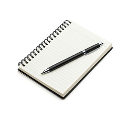 Pen And Notebook Placed Neatly On White Background