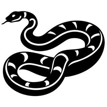 Black silhouette icon of a banana ball python