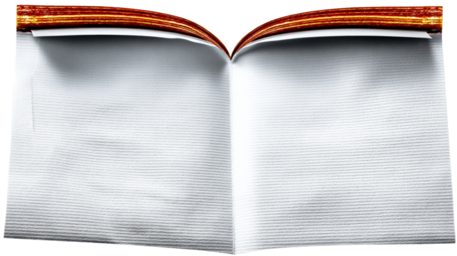 Opened Book with Textured White Pages and Fiery Orange Edges