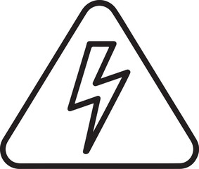 Black outline of a lightning bolt inside a warning triangle
