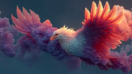Obraz premium Radiant phoenix bird emerging from darkness high resolution Images