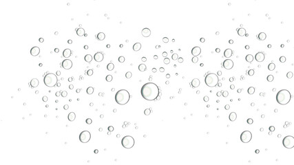Abstract floating bubbles creating a sense of lightness and freshness. These bubbles are depicted in a variety of sizes and shapes, which adds depth and a sense of movement transparent background