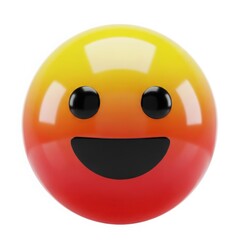 Fototapeta premium Happy smiley face ball isolated on white background