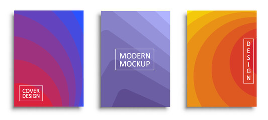 Abstract pattern background mockup design set. Abstract modern gradient art color lines poster template. Layout backdrop design for banner, cover, poster or flyer - vector