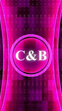 Glowing Pink Circle With CB Initials On A Digital Binary Code Background abstract