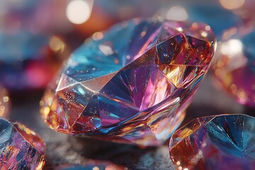 Colorful crystal cluster decorative design high resolution picture