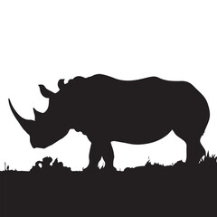 Rhino Silhouette Vector Illustration
