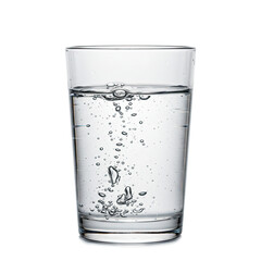 Fresh Drinking Water Glass On Clean White Background