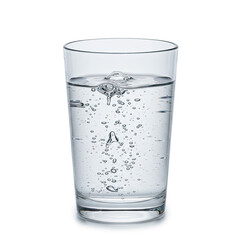 Fresh Drinking Water Glass On Clean White Background