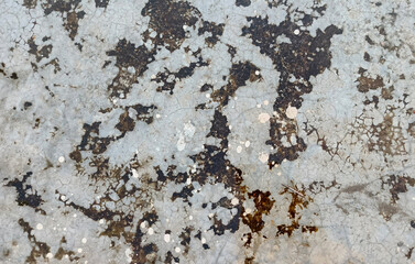 Distressed Concrete Texture: Weathered Gray Surface with Dark Stains and Cracks, Grunge Background