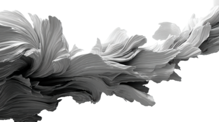 Flowing Abstract Form with Layered Texture and Monochrome Tones