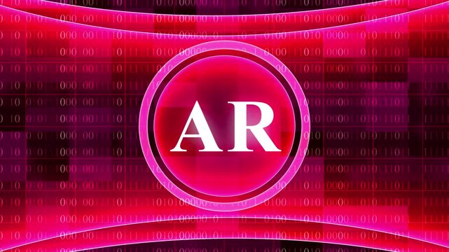 Augmented Reality AR Digital Technology Concept with Binary Code Background image photo