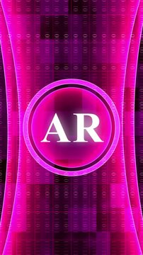 Vertical Augmented Reality AR Digital Technology Concept with Binary Code Background image photo