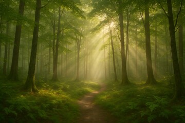 Sunlit Forest Path