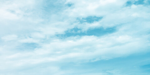 Obraz premium sunny sky blue light watercolor background. Aquarelle painting brush effect card paper textured canvas cloudy smoke space for text, entertaining card, template. aquamarine color graphics illustration