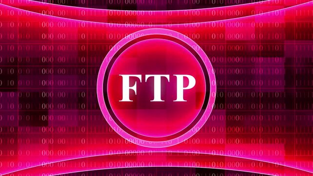 FTP File Transfer Protocol Digital Technology Concept with Binary Code Background data