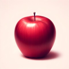 Red Apple on White Background