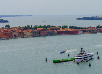 San Giorgio Maggiore island and Venetian lagoon panoramic view