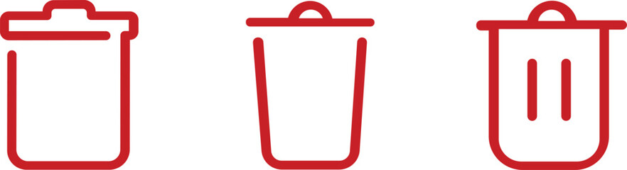 Delete Icon Set. trash bin icon set. trash can icon. Garbage Can Icons - Multi Series. Recycle Bin Icon. Vector Illustration !