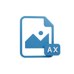 3D Blue File Icon: AX Image Document