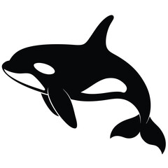 Fototapeta premium Silhouette of a majestic orca whale swimming gracefully