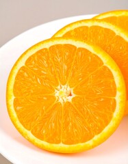 Close-up of sliced oranges on a plate