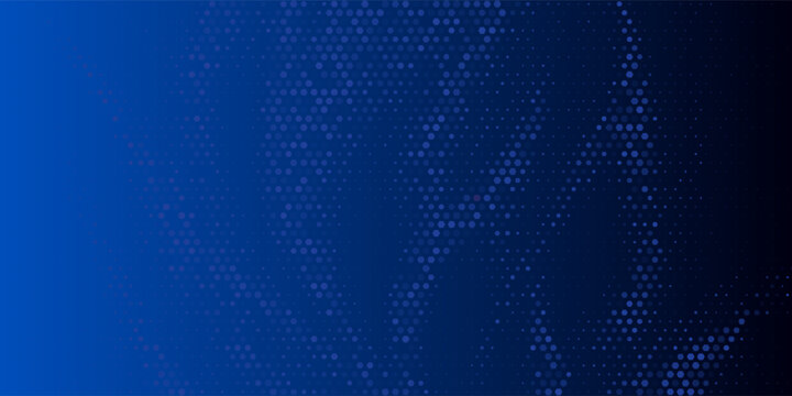 Blue glowing hexagon background. Abstract hexagonal grid gradient texture. Navy honeycomb pattern backdrop. Vector modern business, science, healthcare, medicine, technology, presentation wallpaper.