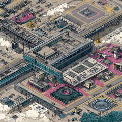 Obraz premium Aerial View of Modern Airport Infrastructure and Facilities