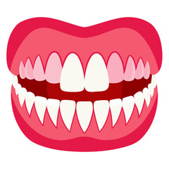 Healthy, clean and bright teeth smile with missing tooth in mouth, perfect for dental clinic, hygiene education, or promoting oral care with a cheerful, inviting design