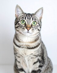 Obraz premium Close-up portrait of a tabby cat