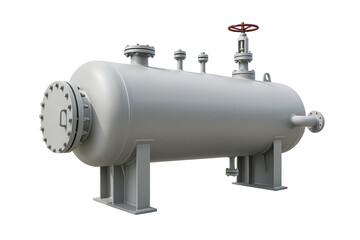 Industrial Pressure Vessel with Valve PNG on Transparent Background