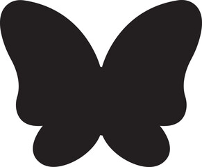 Butterflies icon.black and white butterfly,Symbolic Butterfly A beautifully stylized, two-dimensional butterfly illustration, symbolizing transformation, freedom, and delicate beauty.